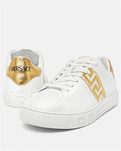 versace greca labyrinth lace-up shoes|greca embroidered sneakers.